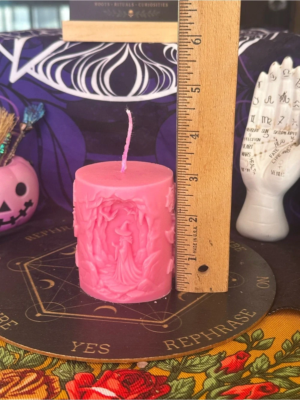 Pink Storybook Witch Candle